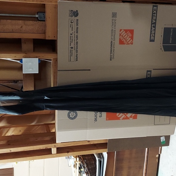 Davids bridal size 6 black gown with high neck and illusion cut out - Picture 3 of 9